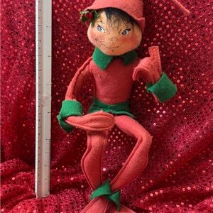 Annalee Red and Green Holiday Elf Decor